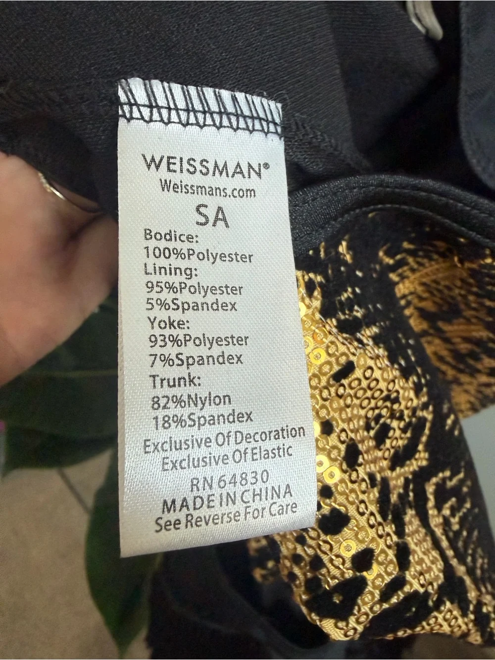 Weissman Black and Gold Snakeprint Dance Set